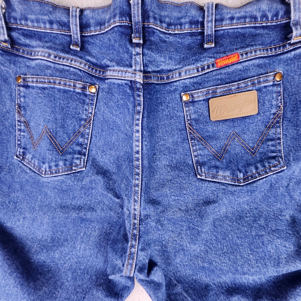 Wrangler Womens Cowboy Cut Slim Fit Jeans 15x32 (34x31) Blue Stonewashed Stretch - Picture 6 of 11